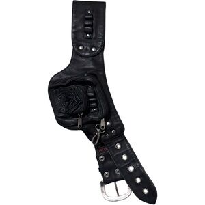 Black Leather Rosette Cargo Belt